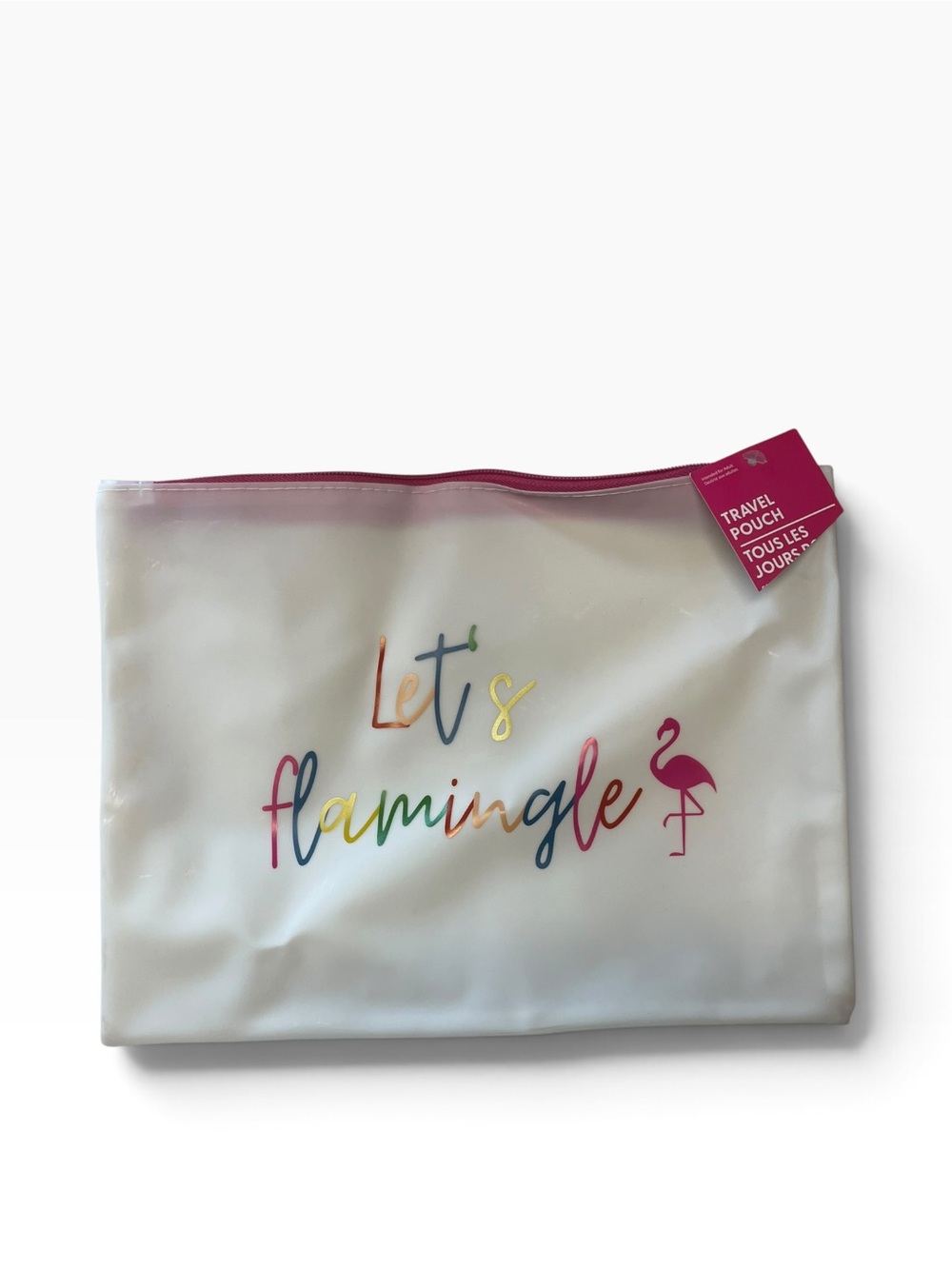 Let's Flamingle Travel Pouch 12“ X 9“